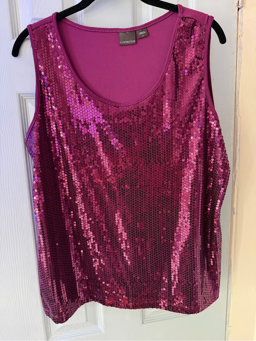 Covington Magenta Sequin Tank Top